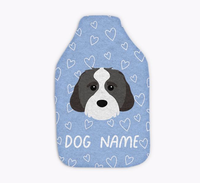 Heart Pattern: Personalized {breedFullName} Hot Water Bottle